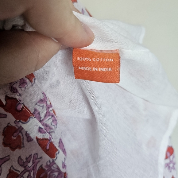 Oliphant Floral Ruffle Mini Dress in Pink and White Size S flaw - Picture 10 of 11